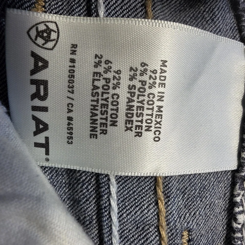 Ariat Real Mid-Rise Boot Cut Jeans Womens 30L Regular Stretch Dark Wash Denim